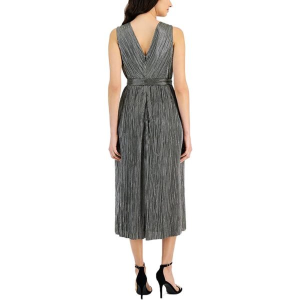 Anne Klein Womens Metallic Sleeveless Midi Dress - Image 2